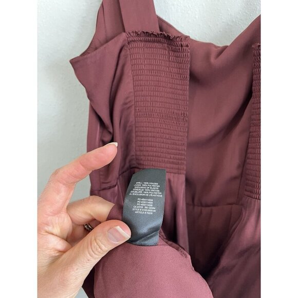 Aritzia Sundays Best Womens Mini Dress Purple Red Satin Shiny Short Sleeveless - Picture 4 of 5